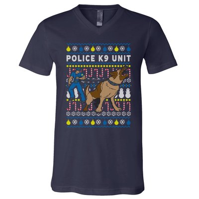 Police K9 Unit Gift For Christmas V-Neck T-Shirt