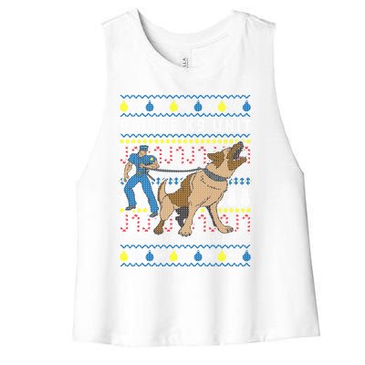 Police K9 Unit Gift For Christmas Women's Racerback Cropped Tank