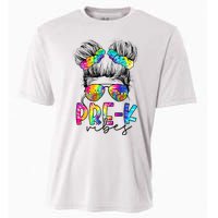 Pre K Vibes Messy Bun Back To School First Day Tie Dye Cooling Performance Crew T-Shirt