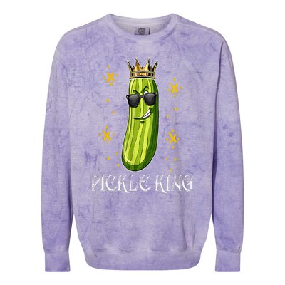 Pickle King Vegan Funny Cucumber Vegetable Pickles Lover Colorblast Crewneck Sweatshirt