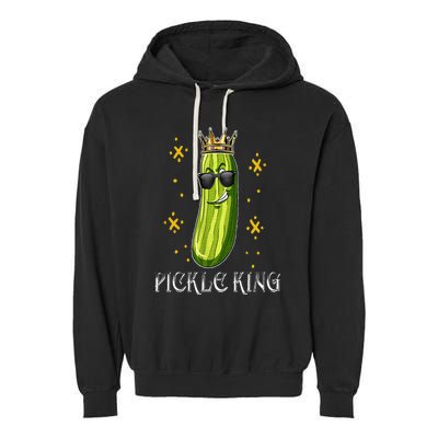 Pickle King Vegan Funny Cucumber Vegetable Pickles Lover Garment-Dyed Fleece Hoodie