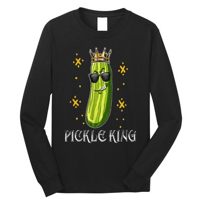 Pickle King Vegan Funny Cucumber Vegetable Pickles Lover Long Sleeve Shirt