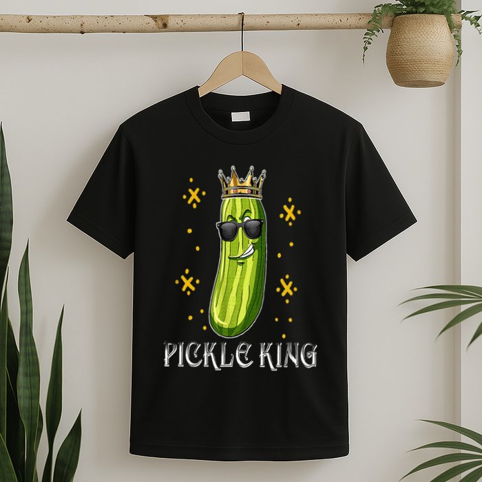 Pickle King Vegan Funny Cucumber Vegetable Pickles Lover T-Shirt