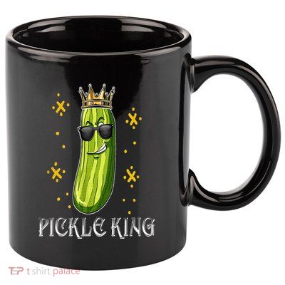 Pickle King Vegan Funny Cucumber Vegetable Pickles Lover 11oz C Handle Ceramic Mug