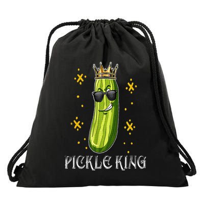 Pickle King Vegan Funny Cucumber Vegetable Pickles Lover Drawstring Bag