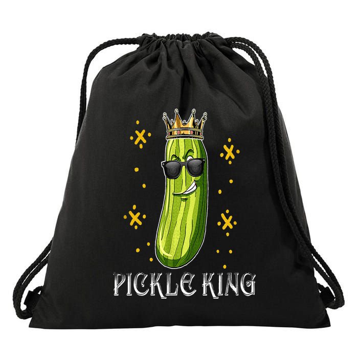 Pickle King Vegan Funny Cucumber Vegetable Pickles Lover Drawstring Bag