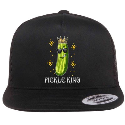 Pickle King Vegan Funny Cucumber Vegetable Pickles Lover Flatbill Hat