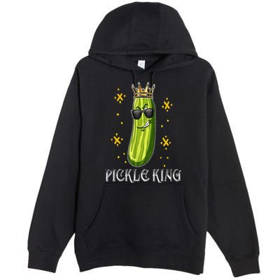 Pickle King Vegan Funny Cucumber Vegetable Pickles Lover Premium Pullover Hoodie