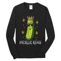Pickle King Vegan Funny Cucumber Vegetable Pickles Lover Tall Long Sleeve T-Shirt