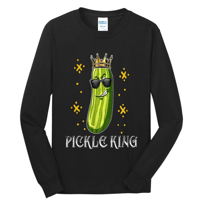 Pickle King Vegan Funny Cucumber Vegetable Pickles Lover Tall Long Sleeve T-Shirt