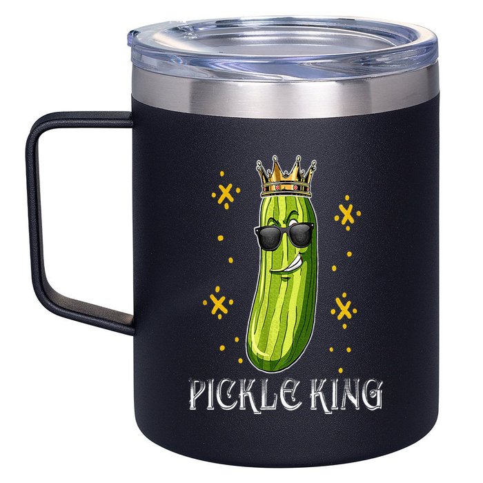Pickle King Vegan Funny Cucumber Vegetable Pickles Lover 12oz Stainless Steel Coffee Mug