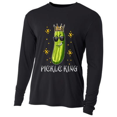 Pickle King Vegan Funny Cucumber Vegetable Pickles Lover Cooling Performance Long Sleeve Crew