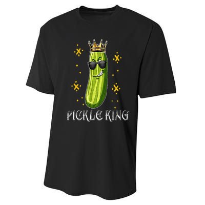 Pickle King Vegan Funny Cucumber Vegetable Pickles Lover Performance Sprint T-Shirt