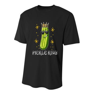 Pickle King Vegan Funny Cucumber Vegetable Pickles Lover Youth Performance Sprint T-Shirt