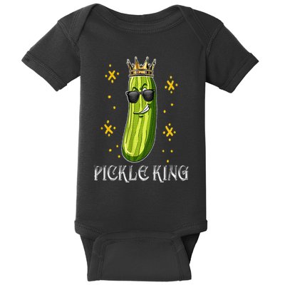 Pickle King Vegan Funny Cucumber Vegetable Pickles Lover Baby Bodysuit