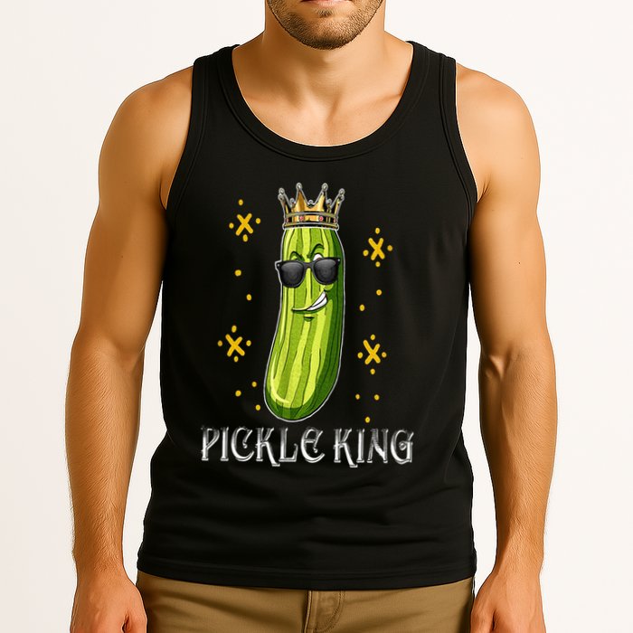 Pickle King Vegan Funny Cucumber Vegetable Pickles Lover Tank Top