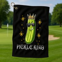 Pickle King Vegan Funny Cucumber Vegetable Pickles Lover Golf Towel