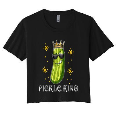 Pickle King Vegan Funny Cucumber Vegetable Pickles Lover Crop Top
