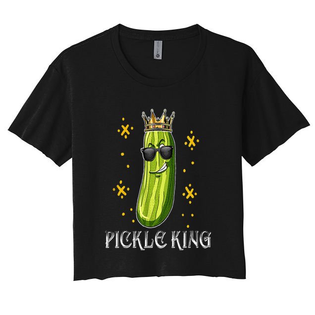 Pickle King Vegan Funny Cucumber Vegetable Pickles Lover Crop Top