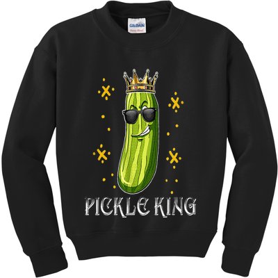 Pickle King Vegan Funny Cucumber Vegetable Pickles Lover Kids Sweatshirt