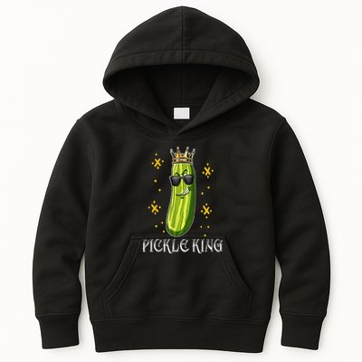 Pickle King Vegan Funny Cucumber Vegetable Pickles Lover Kids Hoodie