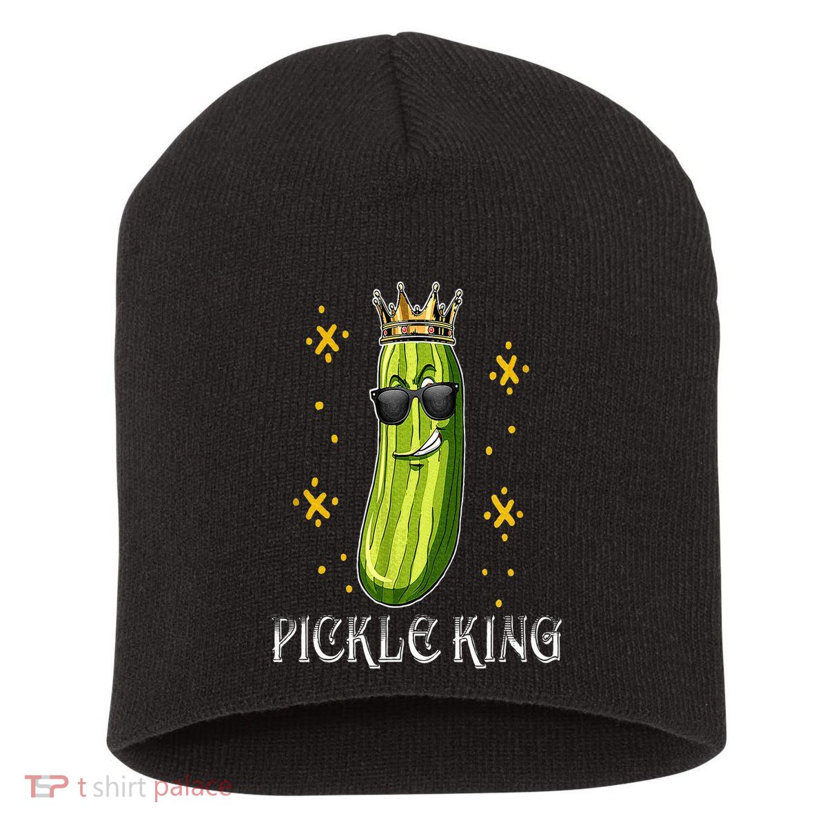 Pickle King Vegan Funny Cucumber Vegetable Pickles Lover Short Acrylic Beanie