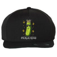 Pickle King Vegan Funny Cucumber Vegetable Pickles Lover Wool Snapback Cap