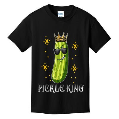 Pickle King Vegan Funny Cucumber Vegetable Pickles Lover Kids T-Shirt