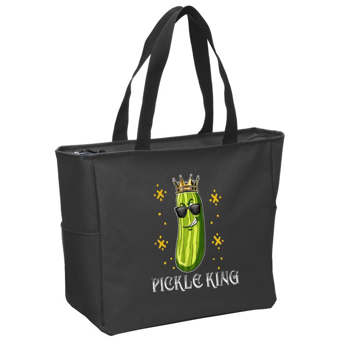Pickle King Vegan Funny Cucumber Vegetable Pickles Lover Zip Tote Bag
