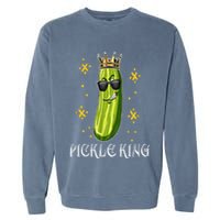 Pickle King Vegan Funny Cucumber Vegetable Pickles Lover Garment-Dyed Sweatshirt
