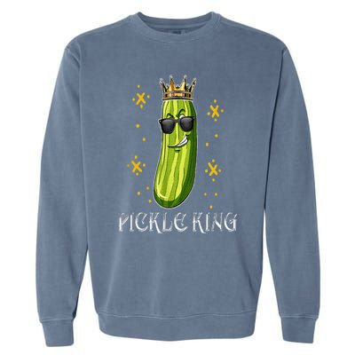 Pickle King Vegan Funny Cucumber Vegetable Pickles Lover Garment-Dyed Sweatshirt