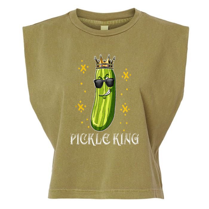 Pickle King Vegan Funny Cucumber Vegetable Pickles Lover Garment-Dyed Women's Muscle Tee