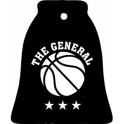 Pat Knight Wearing The General Basketball Ceramic Bell Ornament