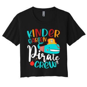 Pirate Kinder Whale Costume Kindergarten Teacher Halloween Women's Crop Top Tee