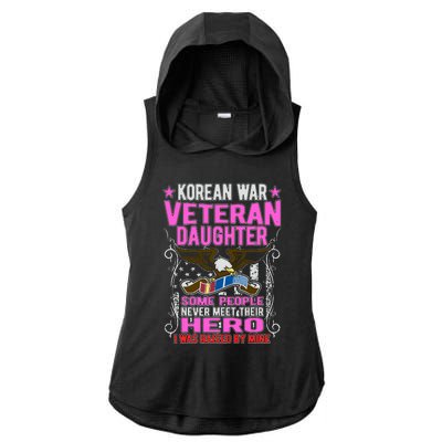 Proud Korean War Veteran Daughter Gift I Was Raised By Mine Ladies PosiCharge Tri-Blend Wicking Draft Hoodie Tank