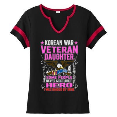 Proud Korean War Veteran Daughter Gift I Was Raised By Mine Ladies Halftime Notch Neck Tee