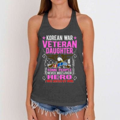 Proud Korean War Veteran Daughter Gift I Was Raised By Mine Women's Knotted Racerback Tank