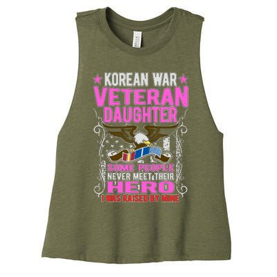 Proud Korean War Veteran Daughter Gift I Was Raised By Mine Women's Racerback Cropped Tank