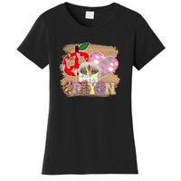 Peace Love Crayon 100 Days Of School Gift For Kids Women's T-Shirt