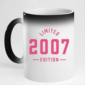 Pink Limited 2007 Edition Sweet 16th Birthday Teen Girl 11oz Black Color Changing Mug