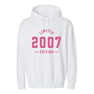 Pink Limited 2007 Edition Sweet 16th Birthday Teen Girl Garment-Dyed Fleece Hoodie