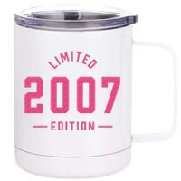 Pink Limited 2007 Edition Sweet 16th Birthday Teen Girl 12 oz Stainless Steel Tumbler Cup