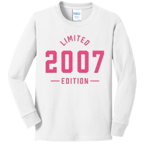 Pink Limited 2007 Edition Sweet 16th Birthday Teen Girl Kids Long Sleeve Shirt