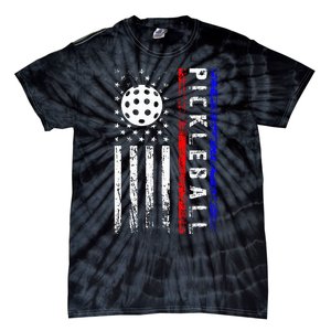 Pickleball Lovers 4th Of July American Flag Pickle Ball Usa Tie-Dye T-Shirt