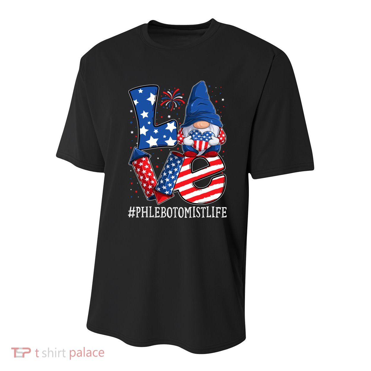 Phlebotomist Love 4th Of July Gnome Usa Patriotic Gift Youth Performance Sprint T-Shirt