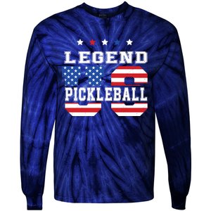 Pickleball Legend 4th Of July Pickleball Us American Flag Tie-Dye Long Sleeve Shirt