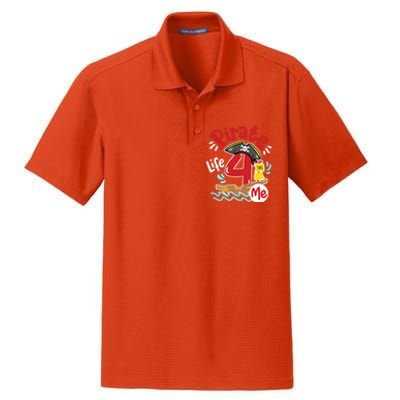 Pirate Life 4 Me 4th Birthday Party Four Years Old Boy Dry Zone Grid Polo