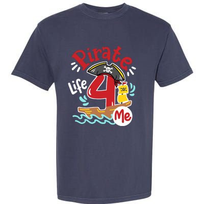 Pirate Life 4 Me 4th Birthday Party Four Years Old Boy Garment-Dyed Heavyweight T-Shirt