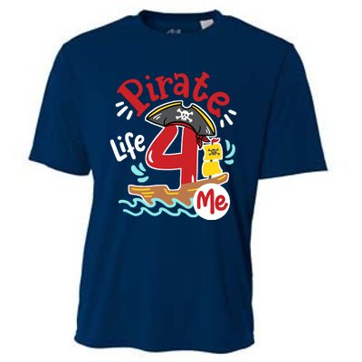 Pirate Life 4 Me 4th Birthday Party Four Years Old Boy Cooling Performance Crew T-Shirt