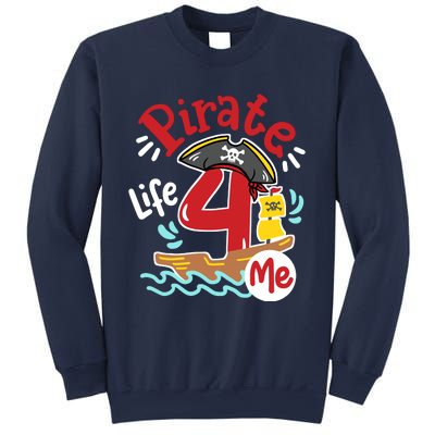 Pirate Life 4 Me 4th Birthday Party Four Years Old Boy Sweatshirt